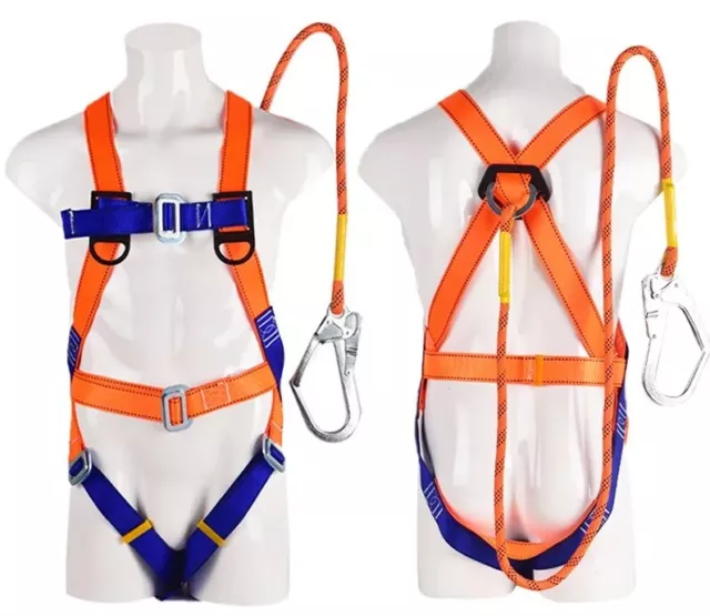 5 Point Safety Harness Aerial Worker Outdoor Construction Safety Belt Rope Hook