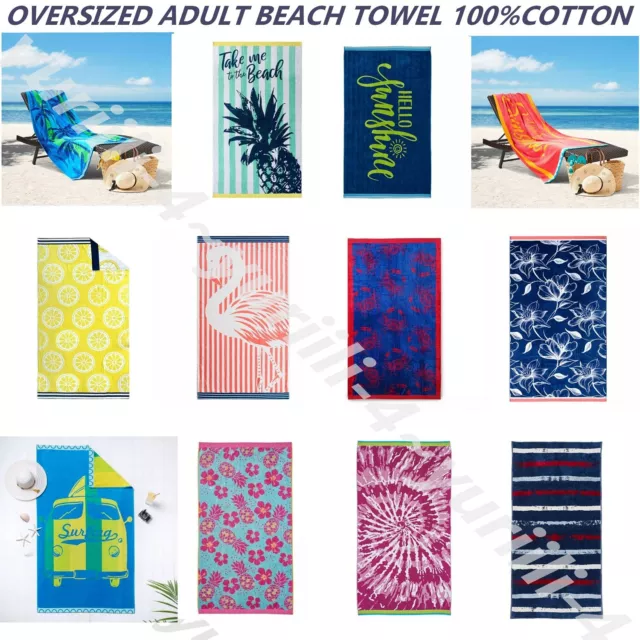 (2) LOBSTER BEACH TOWELS, 6ft. Long, Designer Quality, Thick, Soft,  Oversized