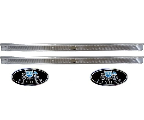 1964~1967 Chevelle El Camino GTO Door Sill Scuff Plates Aluminum Pair w/Ribbing