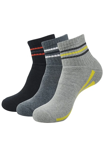 Men's Cushioned High Ankle Sports Shocks Pack of 3 (Multicolour)