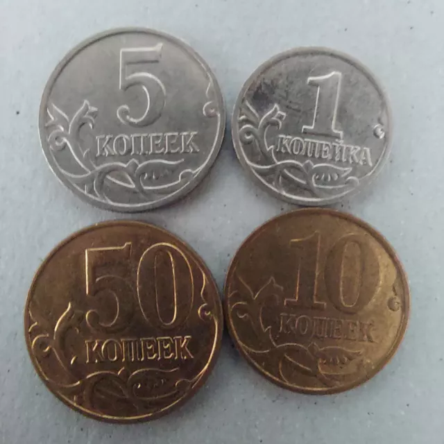 World Coins Russia Kopeks Kopek Kopekcs  Lot 4 Pcs 2000-2013 #540R