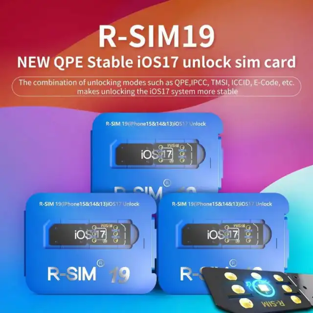 R-SIM 19 NEW QPE Stable IOS17 Unlock SIM Card per iPhone 15 14 Pro MAX 13 Pro 12
