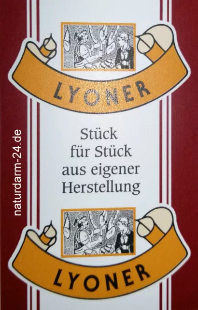 Kunstdarm, Kaliber 55/21, für Lyoner, mit Druck, 25 Stück