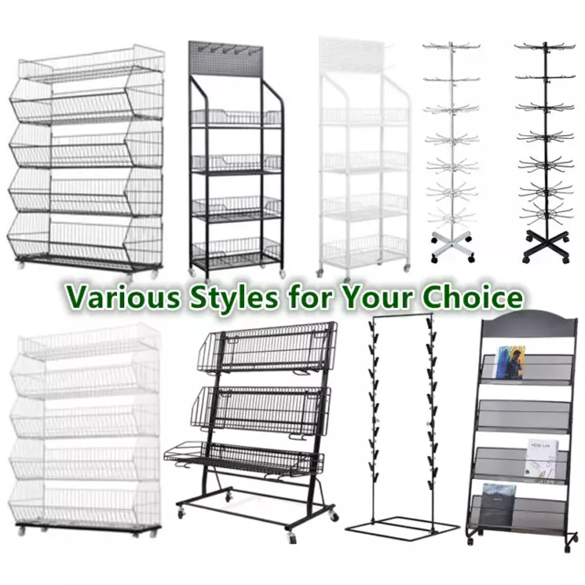 Large Capacity Supermarket Retail Wire Racks Shop Storage Display Shelves Stands