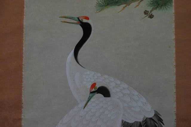 Flower Peak/Matsugami Twin Cranes/Hanging Scroll S 654 J KAKEJIKU