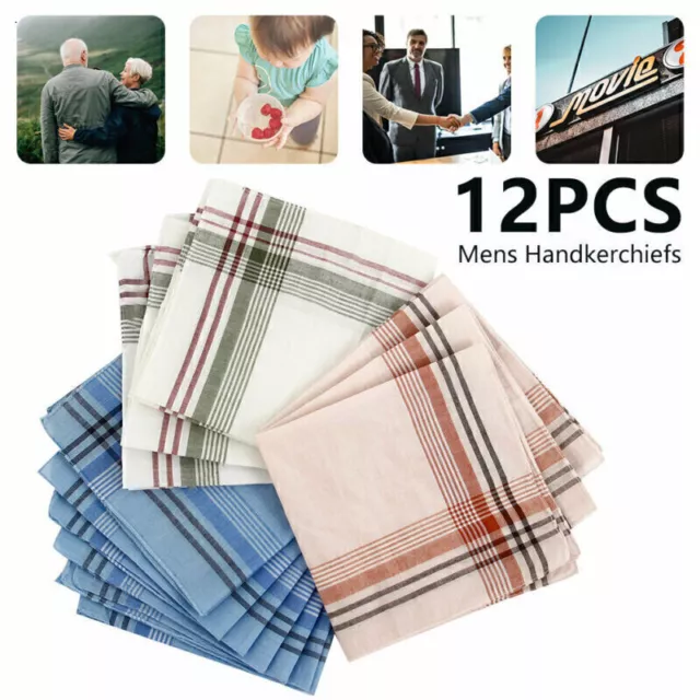 Pack of 12 Handkerchiefs Fabric Handkerchiefs Polyester Cotton Handkerchiefs *