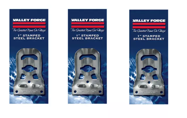 3 pack VALLEY FORGE 1" Stamped Steel Flag Pole Bracket SB3-1