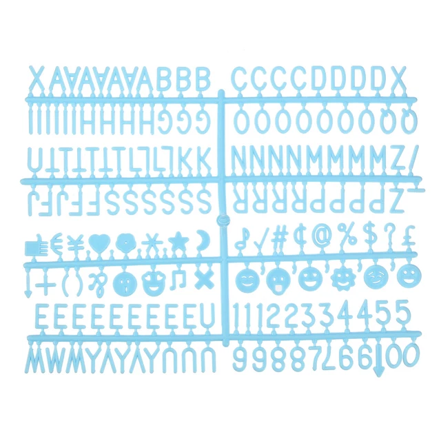 Símbolos de tablón de letras de fieltro números 3/4 pulgadas alfabeto azul cambiable