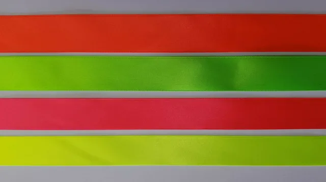 Neon Fluorescent Ribbon 15mm Gift Wrap novelty Berisfords 4 colours -15%multibuy