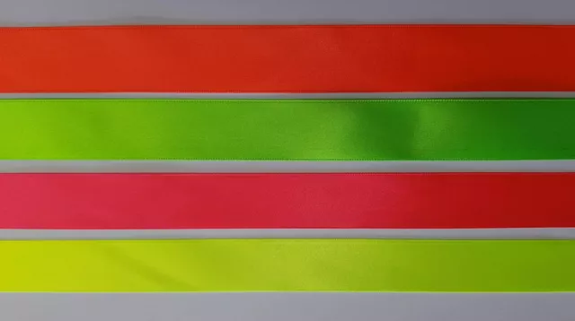 Neon Fluorescent Ribbon 25mm Gift Wrap novelty Berisfords 4 colours -15%multibuy