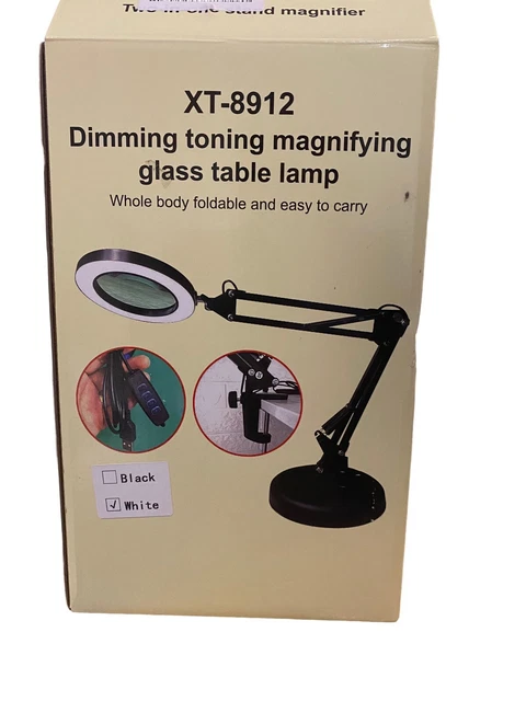 OBOVO 2in-1 Vergrößerungsglas Lichtständer 8X Echtglas klappbare Vergrößerungslampe