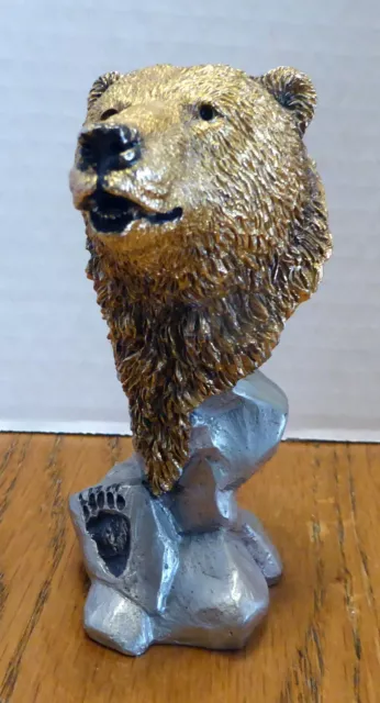 Vtg 1995 K Cantrell Legends GRIZZLY Hand Carved GRIZZLY  Sculpture Artist Signed