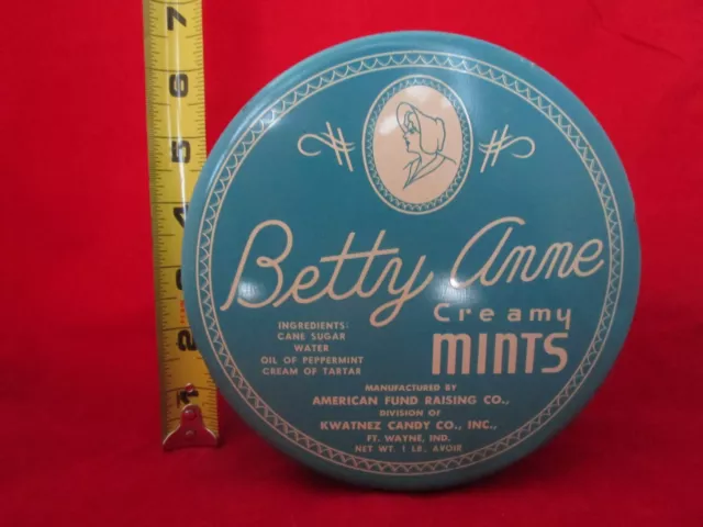 Betty Anne  Creamy Mints Tin  Empty  F/S