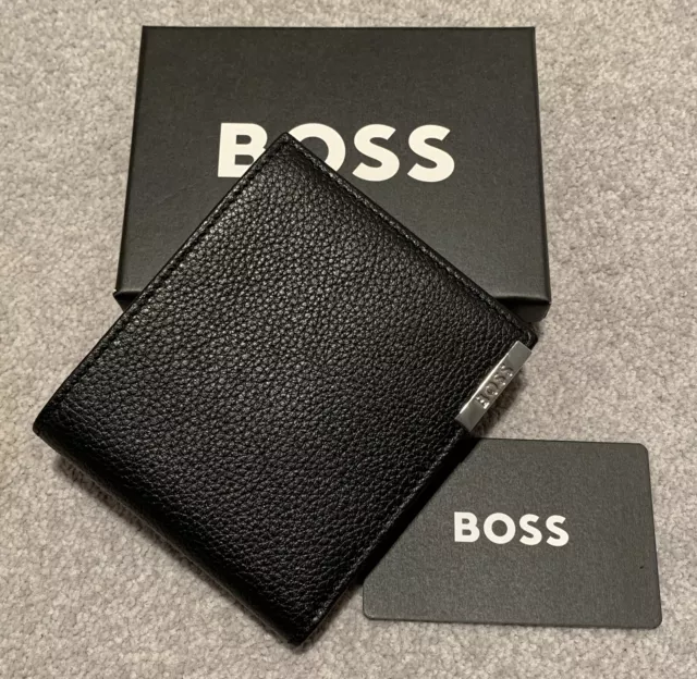 Hugo Boss Wallet Credit Card Leather Black (£120.RRP) New & Boxed