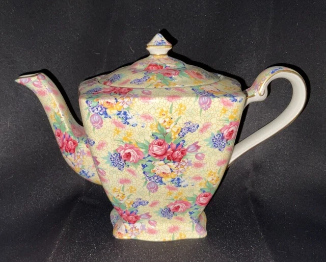 Royal Winton Grimwades Welbeck Square Teapot 1995 CHINTZ Vintage Made In England