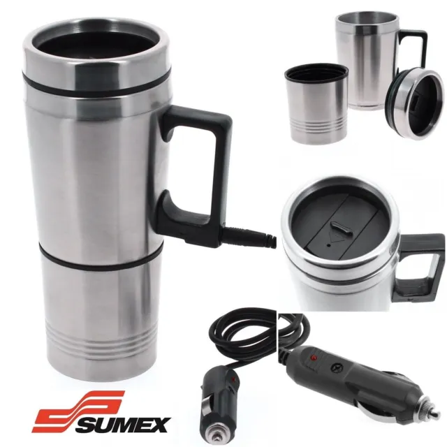 Sumex 12v Car, Van & Caravan Electric Thermos Thermal Heated Travel Mug & Cup
