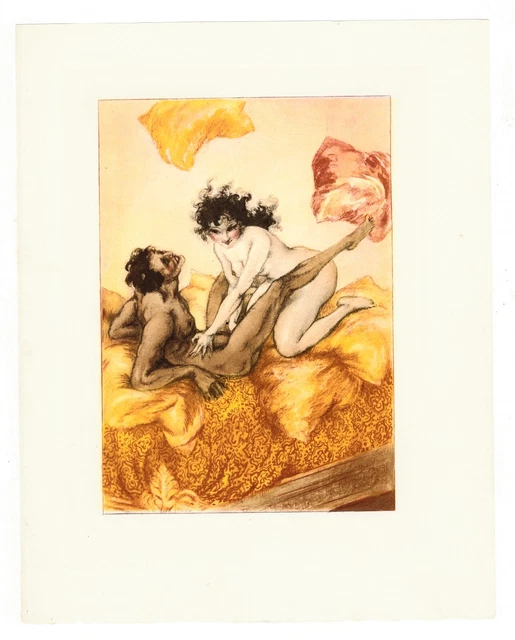 Estampe Originale Louis Icart 1935 - Eau-forte En Couleurs - Tirage 1/440 Sur Vélin - Scène Orientaliste