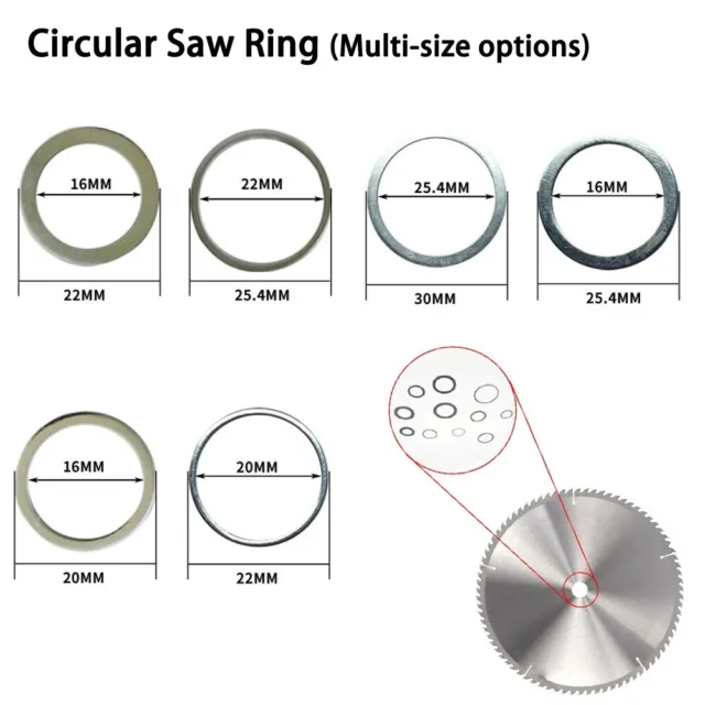 Anillo de sierra circular multitamaño para la conversión de hojas de sierra para amoladoras angulares