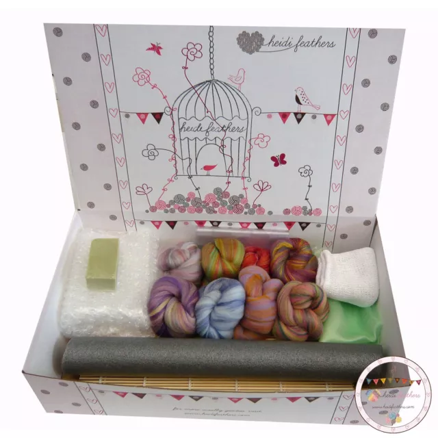 Heidifeathers® verpackt NASSFILZ Starter Kit - 'Gemischter Bambus & Merinowolle'