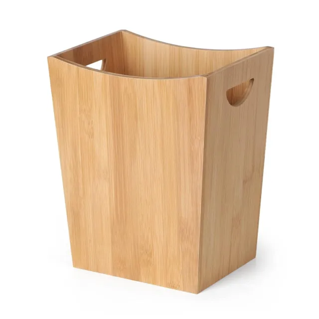 2 Gallon Bamboo Trash Can Wastebasket Bathroom Garbage Can Trash Container Bin