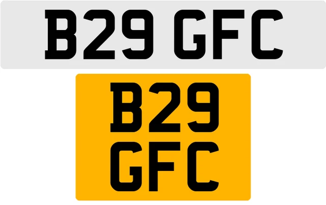 B29 GFC OLD Style 3X3 Number Plate Gab Grace Geo Gav Gary Ged Gaz Gord ...