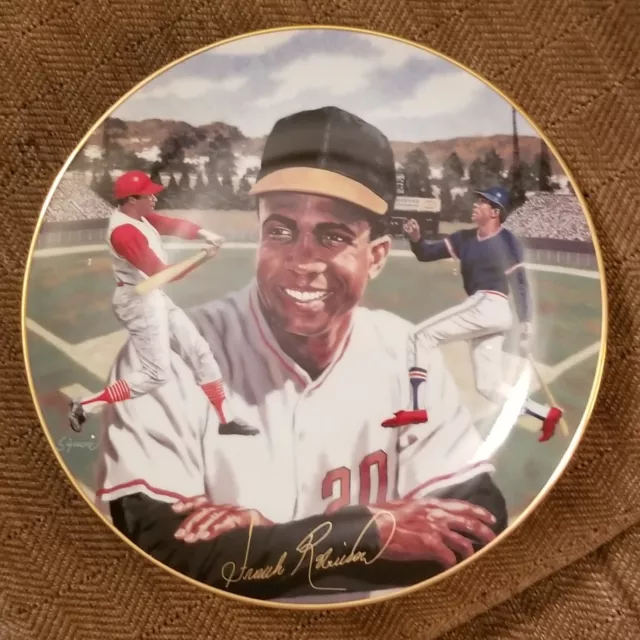 Bradford Exchange Plate....Frank Robinson, 8", Gold Trimmed w/ COA