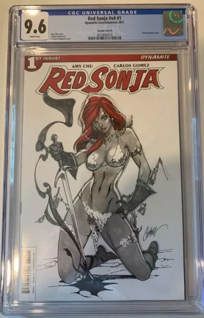 RED SONJA #v4 #1 J. SCOTT CAMPBELL Dynamite CGC 9.6 WP Variant Cover B