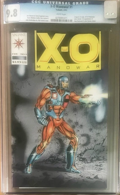 X-O Manowar #1 CGC 9.8 Valiant 1992 1st app Aric Dacia Shooter Layton White pgs