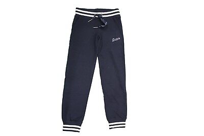 Pantalone lungo di tuta da bambina blu Datch elastico in vita polsino junior