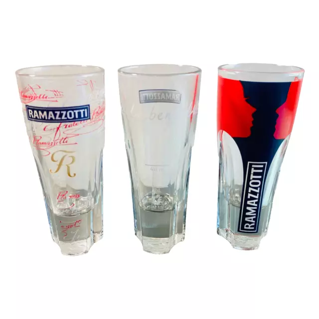 3 x  RAMAZZOTTI Ramazzottigläser H 14 cm Sonderedition Wasserglas