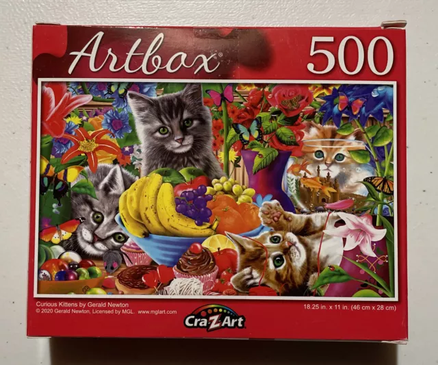 New Artbox CraZArt 500 Piece Puzzle “Curious Kittens" By Gerald Newton