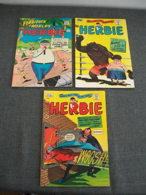 3x Forbidden Worlds Presents HERBIE The Fat Fury 1963/1966/1967 ACG
