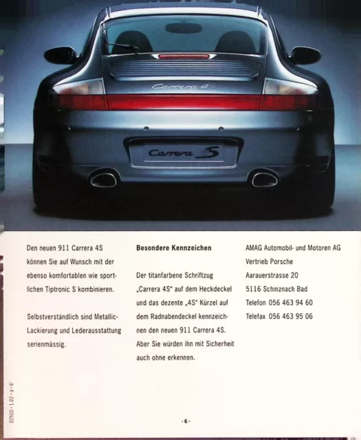 EA2011 Brochure Porsche 911 996 Carrera 4S Coupé German Deutsch (switzerland) 2