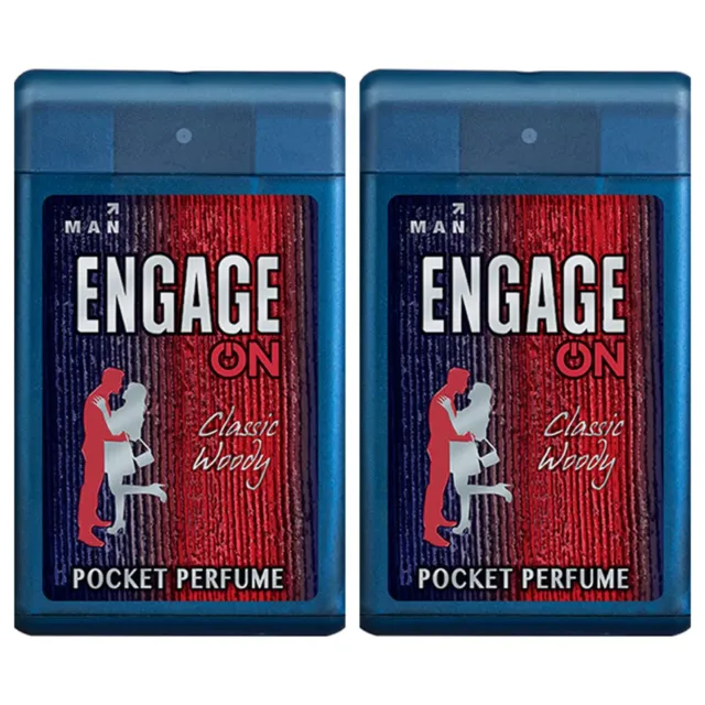 RSGL Engage ON Classic Woody Pocket Perfume For Men, 18ml/0.6 oz. (Pack of 2)