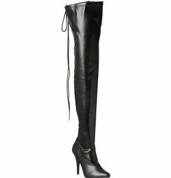 thigh boots Black patent 12cm 40 US 9 Sexy stretch  HOT high heels stiefel