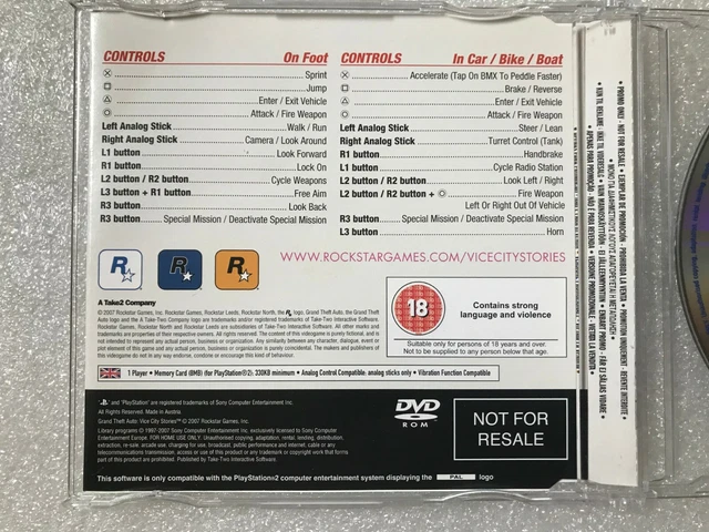 GTA Vice City Stories – PS2 – Promo Press PAL – Rare – Très Bon état