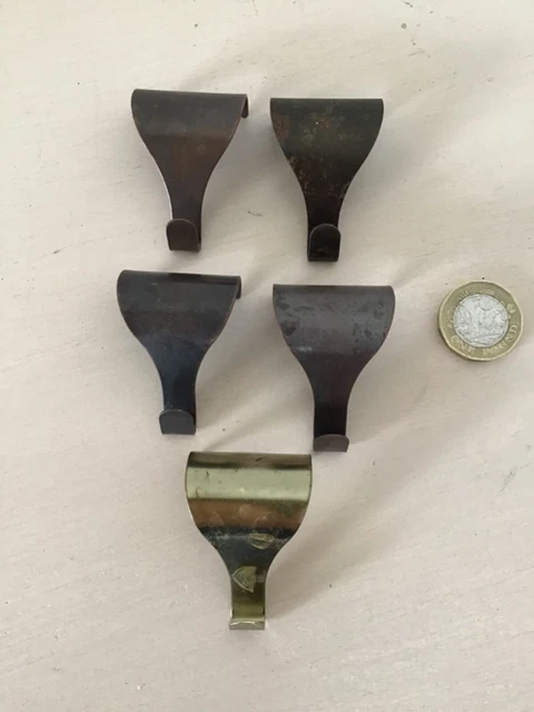 5 x Vintage Picture Rail Hooks Old Antique Painting Hook Peg Hangers