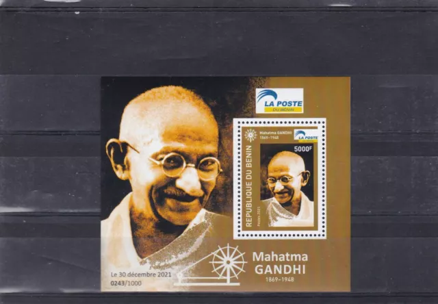 Benin rare mnh souvenir sheet Mahatma Ghandi 2022