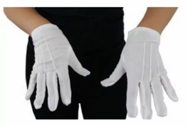 Childs Short White Gloves Magician Fancy Dress Mime Santa Kids Costume Accessory