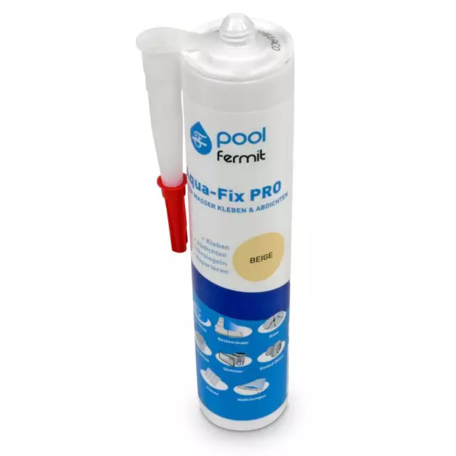 Aqua-Fix Pro Ms-Polímero Sellador + Pegamento De pool fermit, Color Beige