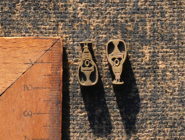 2 x Messing Ornament Buchbinden Prägen Buchbinder Prägestempel geometrisch Art