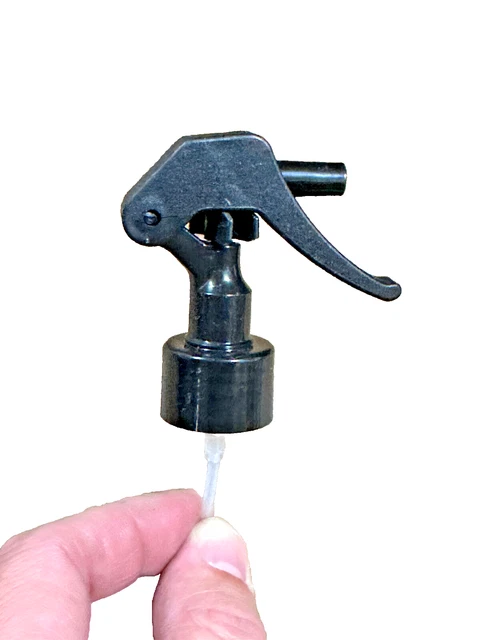 Fine Mist PP Trigger Sprayer Top Black Plastic w Lock Tab 24/410 Lot of 100