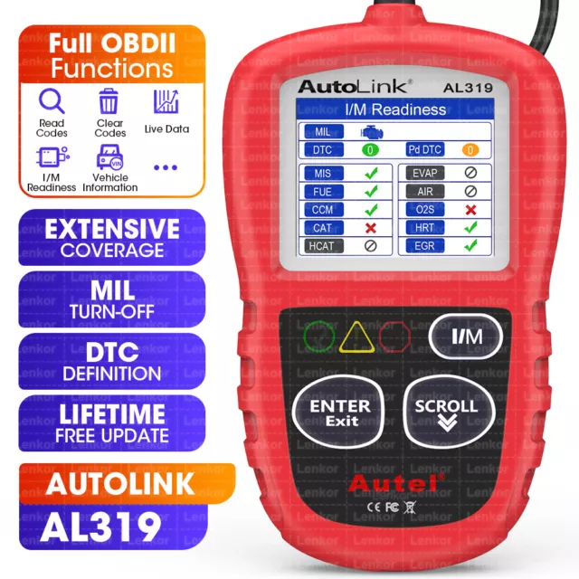 Autel AL319 OBD2 OBDII Auto Car Code Reader Diagnostic Scanner Tool Engine Check