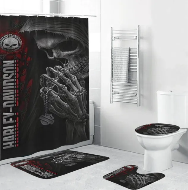 Harley davidson Skull Bathroom Sets, Shower Curtain Sets