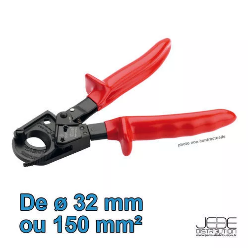 Coupe-câble à cliquet isolé 1000V Ø32 mm - Section 150 mm² - CIMCO 120182