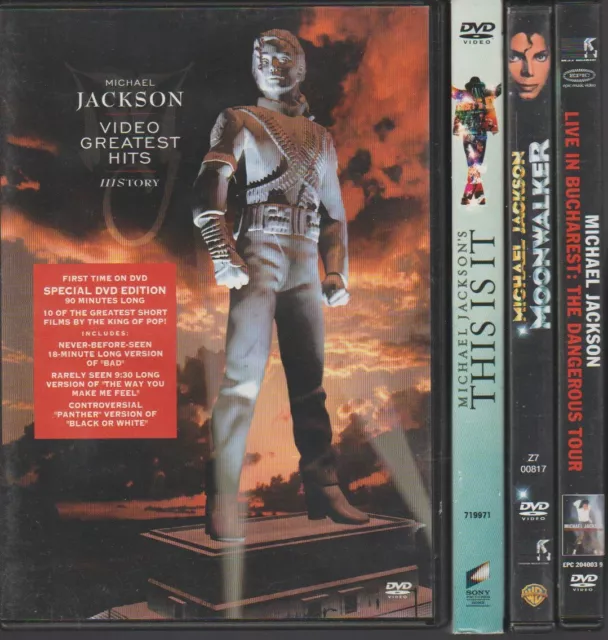 Michael Jackson Lot De 4 Dvd (E7) History This Is It Moonwalker ... - Madcjay