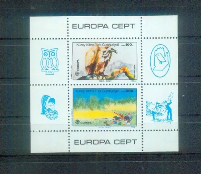 Sauberer Briefmarken-Block aus Türkisch Zypern, MI Bl. 5 von 1986, postfrisch