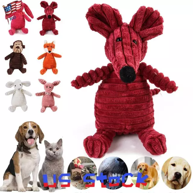 Plush Dog Chew Toy Squeaky Pets Toy for Aggressive Chewers Chew Guard Pet Toy US