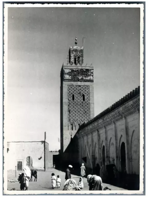 Morocco, Marrakech, Koutoubia Mosque, Vintage Silver Print Overview