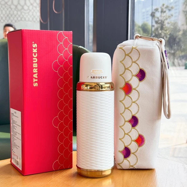 STARBUCKS CHINA 2024 The Year of Dragon White 16oz Stainless Cup & Bag